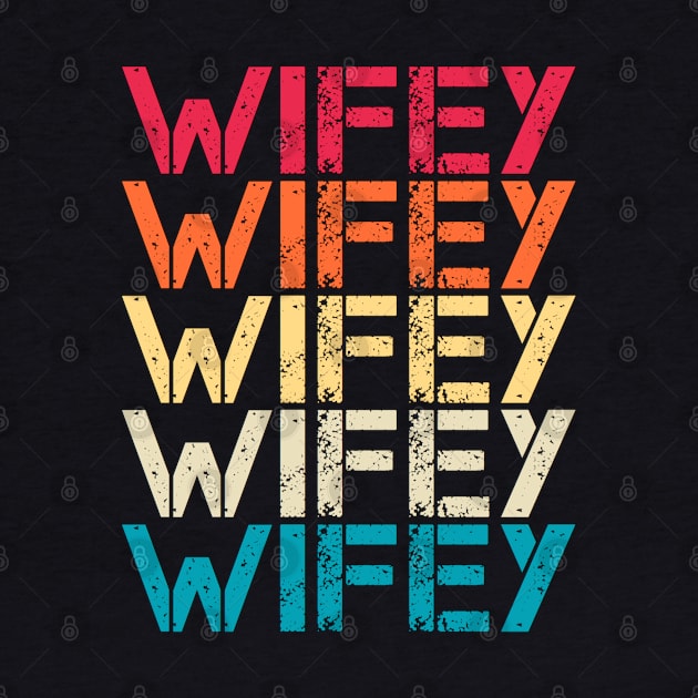 Wifey Retro Vintage Sunset Distressed Typography by Inspire Enclave